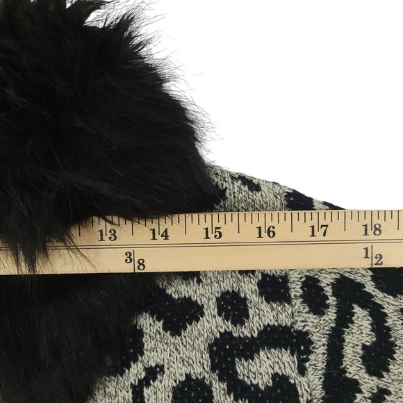 ii Sisters Leopard Print Open Front Long Cardigan Womens M Removable Collar NEW - Picture 4 of 16